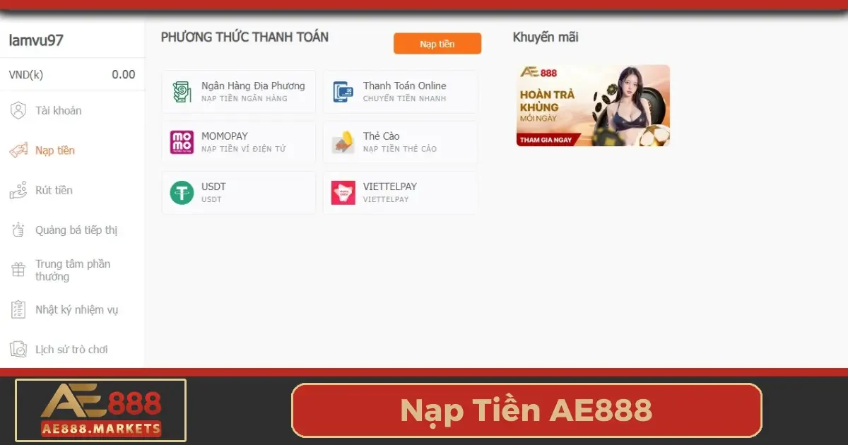 Những lưu ý quan trọng để giao dịch nạp tiền tại AE888 không bị lỗi